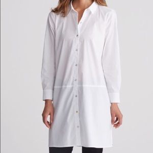 Eileen Fisher white button down dress